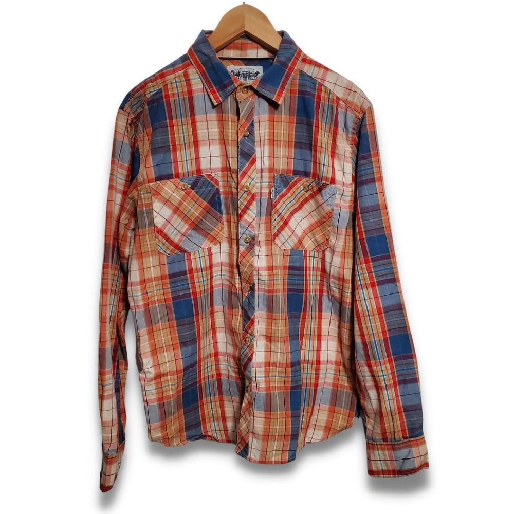 Levi's Size Medium Men's Long Sleeve Multi-colored Plaid Button-down Shirt